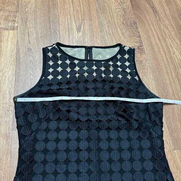 Ralph Lauren LRL Black Melia Dot Lace Sheath Cocktail Dress Size 4 Small - Picture 7 of 8